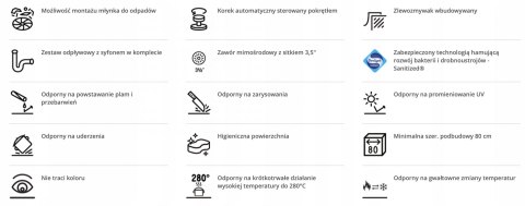 ZLEWOZMYWAK DWUKOMOROWY FRANKE BASIS BFG 620 SZARY