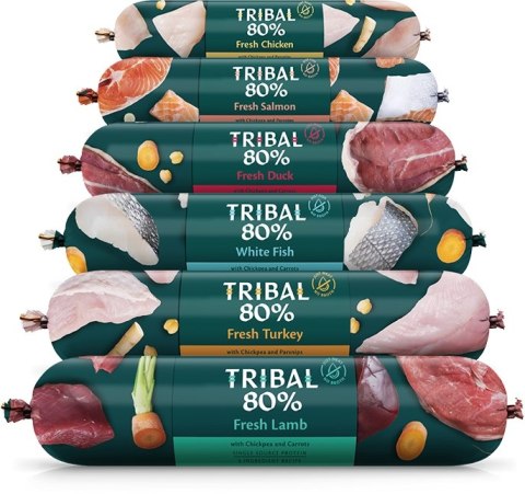 TRIBAL 80% ŚWIEŻE BIAŁA RYBA BEZZBOŻOWA MOKRA PIES TRIBAL 80% ŚWIEŻE BIAŁA RYBA BEZZBOŻOWA MOKRA PIES