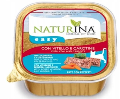 NATURINA EASY CAT 4x100G CIELĘCINA Z MARCHEWKĄ KOT