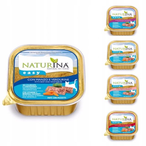 NATURINA EASY CAT 4 x 100G ŁOSOŚ Z PSTRĄGIEM KOT