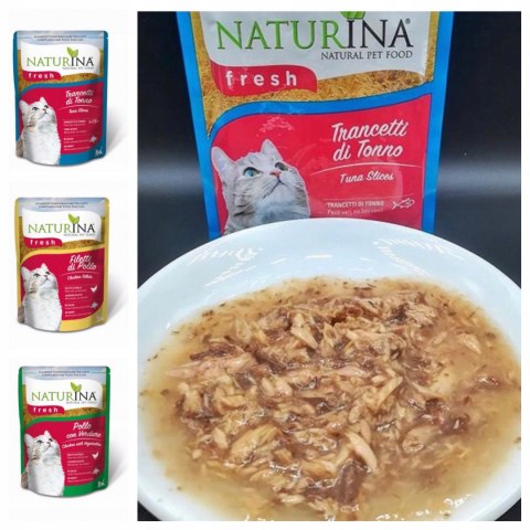 NATURINA FRESH 4x 80G KAWAŁKI TUŃCZYKA W SOSIE KOT