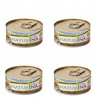 NATURINA ELITE TUŃCZYK Z WĄTRÓBKA KURCZAK 4x70g KOT