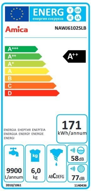 PRALKA AMICA SLIM NAWJ6102SLB 6KG 1000 obr