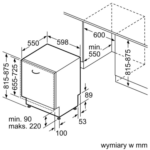 ZMYWARKA DO ZABUDOWY BOSCH SMV46LX50E 60CM