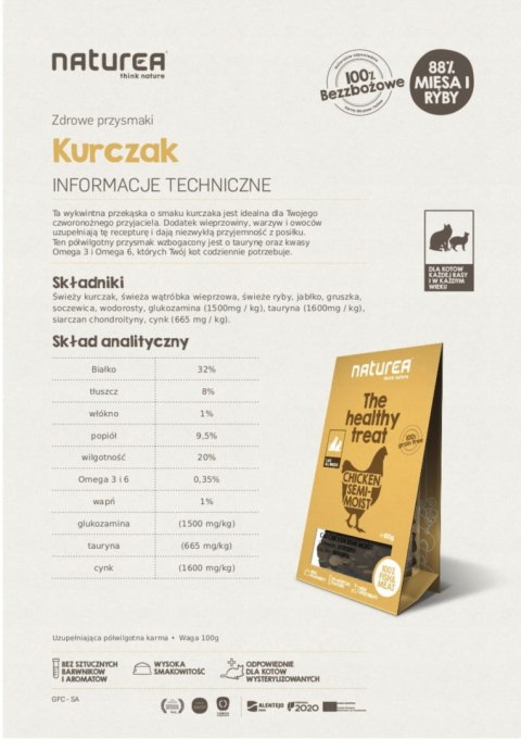 NATUREA KURCZAK BEZZBOŻOWE ZDROWE PRZYSMAKI 3X100G