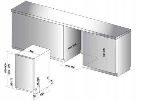 ZMYWARKA DO ZABUDOWY WHIRLPOOL WSIC 3M17 45CM