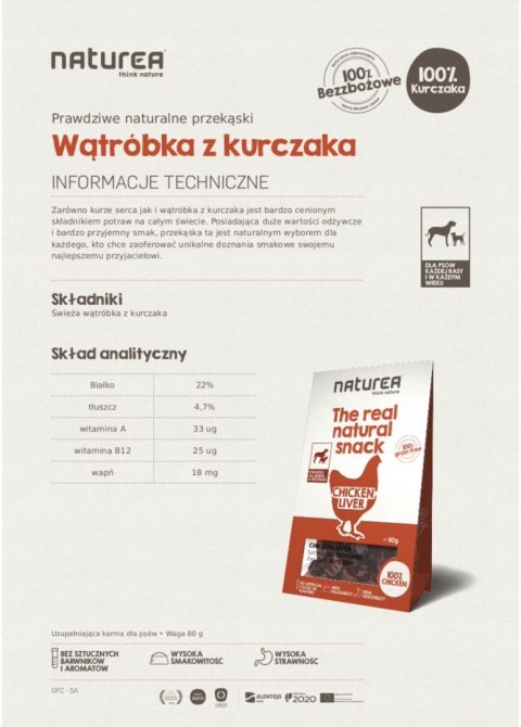 3X NATUREA WĄTRÓBKA Z KURCZAKA NATURALNE PRZYSMAKI