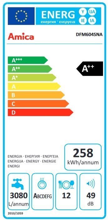 ZMYWARKA AMICA DFM604SNA 11L 12KPL ZMYWARKA AMICA DFM604SNA 11L 12KPL