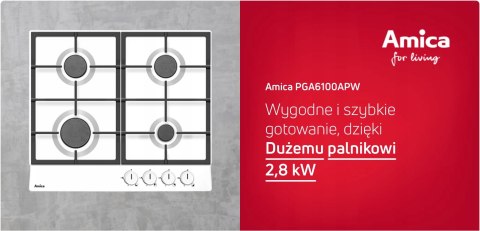 PŁYTA GAZOWA DO ZABUDOWY AMICA PGA6100APW BIEL