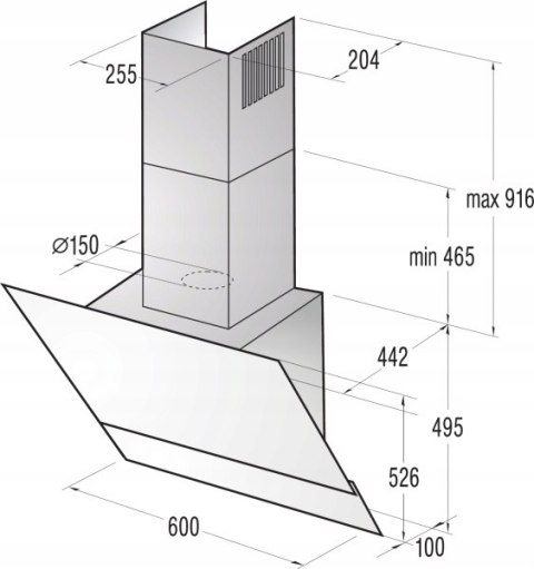 OKAP DO ZABUDOWY GORENJE DVG6565KR BIAŁY LED