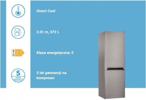 LODÓWKA INDESIT LI9 S2E X 201CM 372L Inox LowFrost