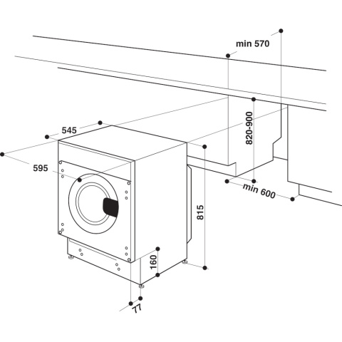 PRALKO SUSZARKA DO ZABUDOWY WHIRLPOOL BIWDWG961485EU