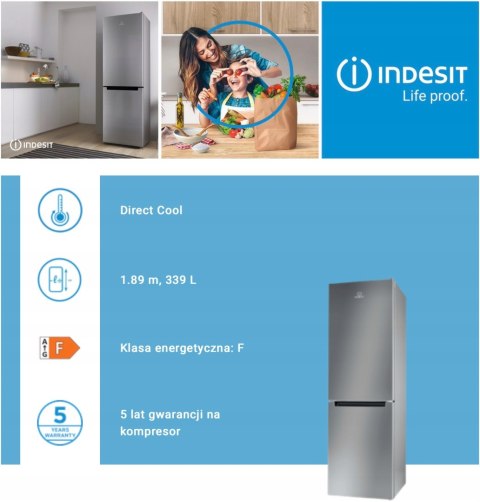 CHŁODZIARKO ZAMRAŻARKA INDESIT LI8 S1E S 339 L Low Frost, Oświetlenie LED