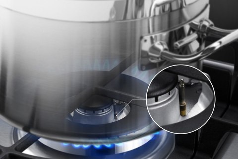 PŁYTA GAZOWA DO ZABUDOWY SAMSUNG NA64H3010BS/O1 Inox, Ruszty żeliwne