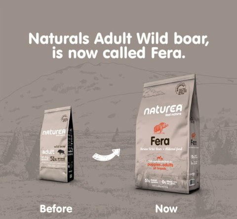 NATUREA NATURALS ADULT AND PUPPY FERA DZIK 12KG KARMA DLA PSA