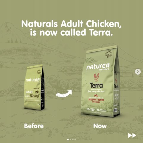 NATUREA TERRA MONOBIAŁKOWA KARMA DLA SZCZENIĄT I PSÓW KURCZAK 2 KG