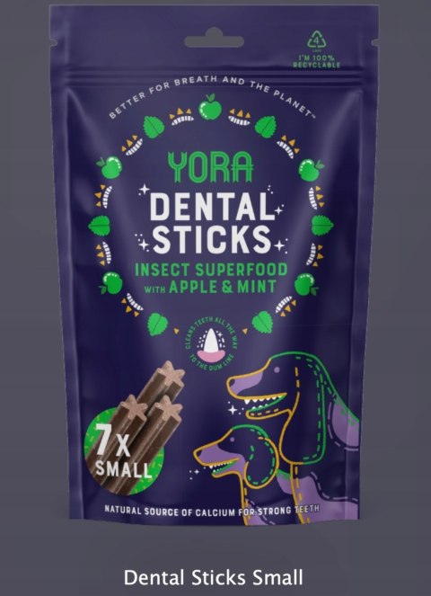 YORA DOG DENTAL STICKS 56G MAŁA RASA 56G JABŁKO I MIĘTA