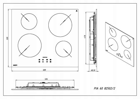 PŁYTA INDUKCYJNA DO ZABUDOWY AKPO PIA 6082502/2 Booster, Timer