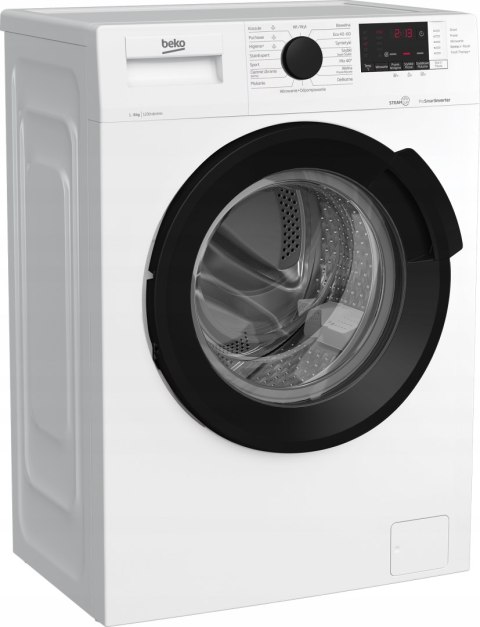 PRALKA BEKO WUE8622WBPSE 8 kg 1200 obr Steam Cure, Aqua Wave, Inwerter