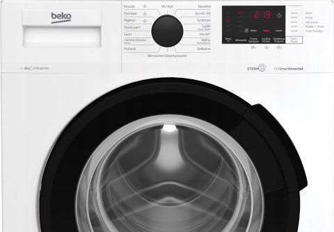 PRALKA BEKO WUE8622WBPSE 8 kg 1200 obr Steam Cure, Aqua Wave, Inwerter