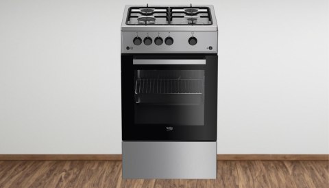 KUCHNIA GAZOWA BEKO FSG52020FX 60 L Zapalarka w pokrętle Emalia łatwoczysz.