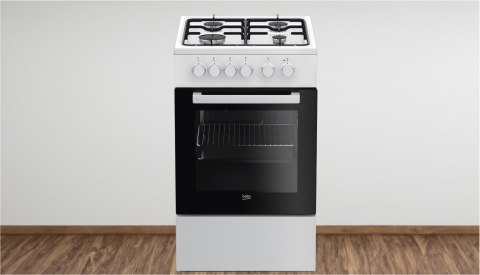 KUCHNIA GAZOWO-ELEKTRYCZNA BEKO FSS52020DW 60 L Steam Shine Zapalarka Grill