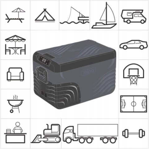 LODÓWKA TURYSTYCZNA YOLCO KX30 CARBON 25L/28L 2 komory chłodzące Bluetooth