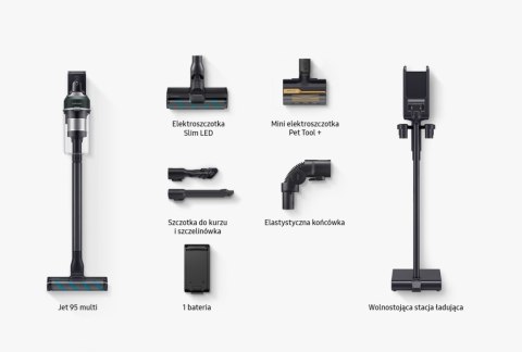 ODKURZACZ PIONOWY SAMSUNG Jet 95 MULTI VS20C954CTN/GE 25.2V Inverter 60 min
