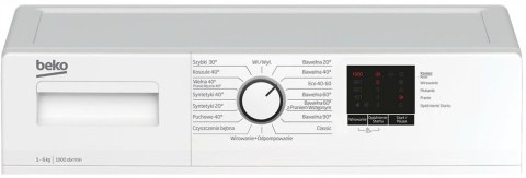 PRALKA BEKO AWUE6511BWW3 Slim 6 kg 1000 obr Aqua Wave, Aqua Fusion